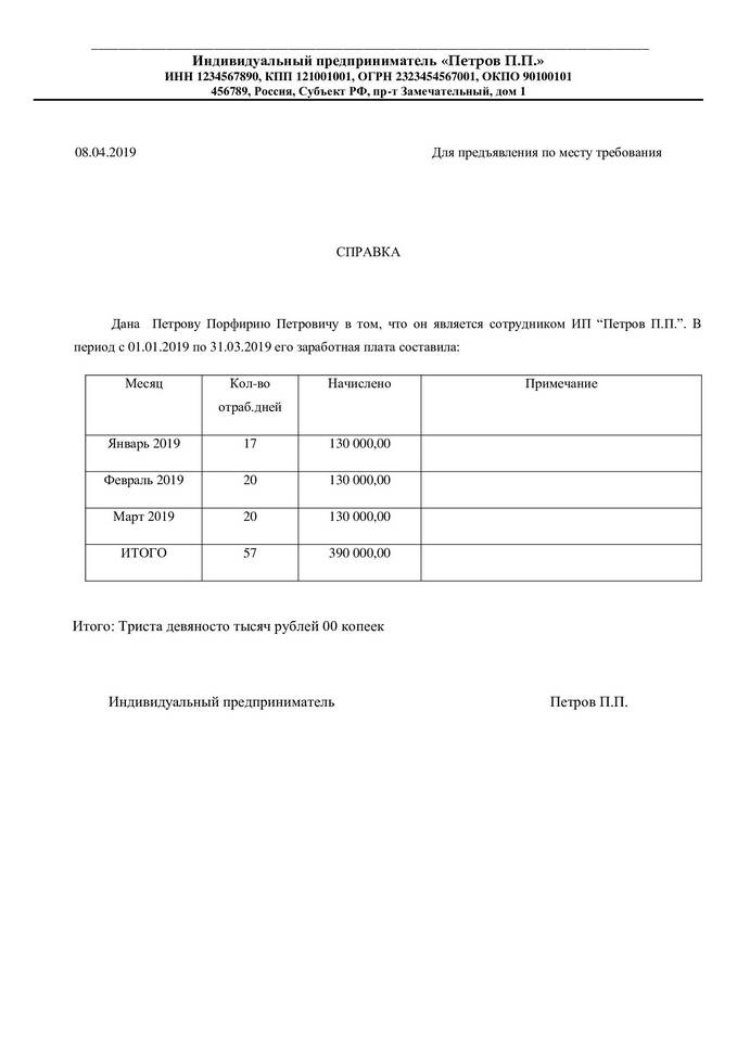 Что написано в справке о доходах