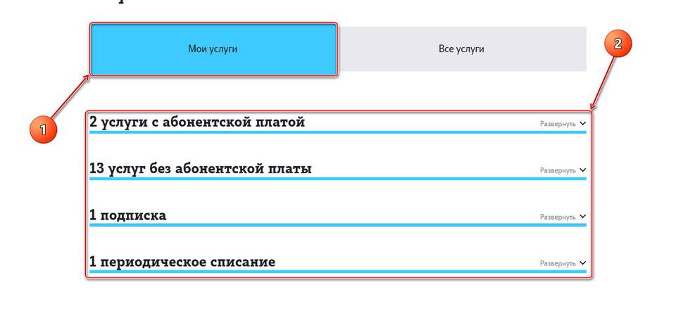 Как проверить подключенные подписки на Теле2