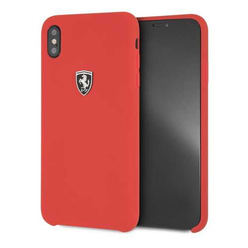 Чехол Ferrari Silicone Collection Silver Logo для Apple iPhone XS Max Red в Триколор ТВ