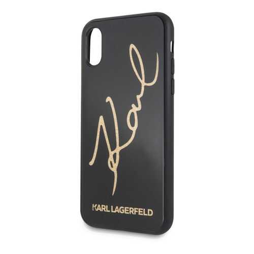 Чехол Karl Lagerfeld Double Layer (KLHCI61DLKSBK) для iPhone XR (Glitter Black) в Триколор ТВ