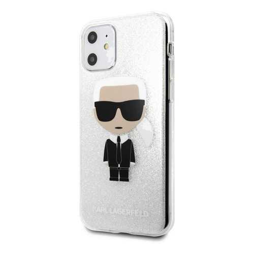 Чехол Karl Lagerfeld TPU Collection Iconik для iPhone 11 (Glitter Silver) в Триколор ТВ