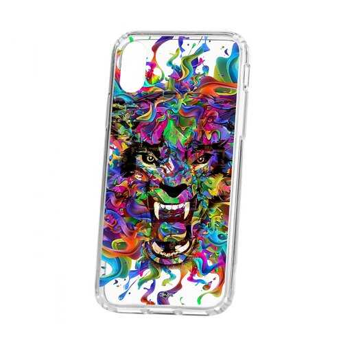 Чехол Kruche Apple iPhone X/XS Print Colored beast в Триколор ТВ