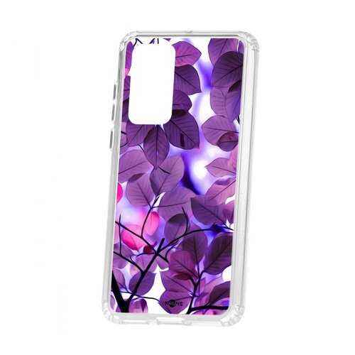 Чехол Kruche Huawei P40 Print Purple leaves в Триколор ТВ