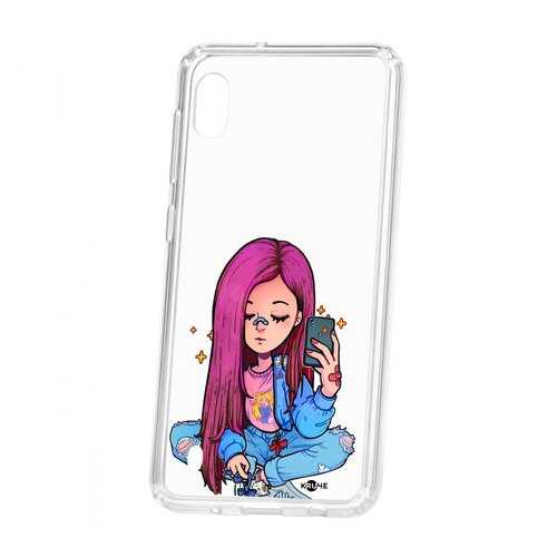 Чехол Kruche Samsung Galaxy A10 Print Pink Hair в Триколор ТВ