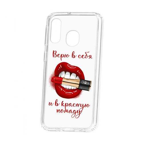 Чехол Kruche Samsung Galaxy A40 Print Red lipstick в Триколор ТВ