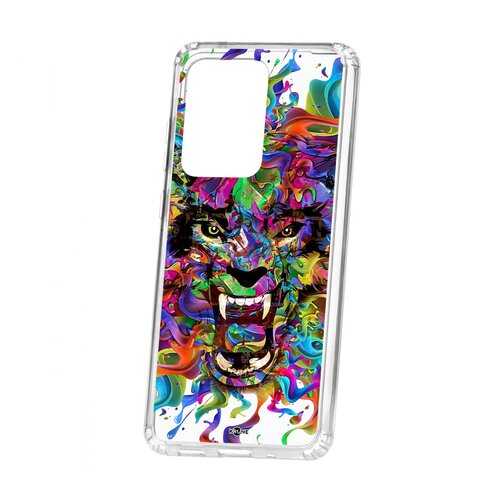 Чехол Kruche Samsung Galaxy S20 Ultra Print Colored beast в Триколор ТВ