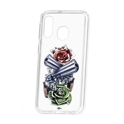 Чехол Samsung Galaxy A40 2019 Kruche Print Карты деньги 2 ствола в Триколор ТВ