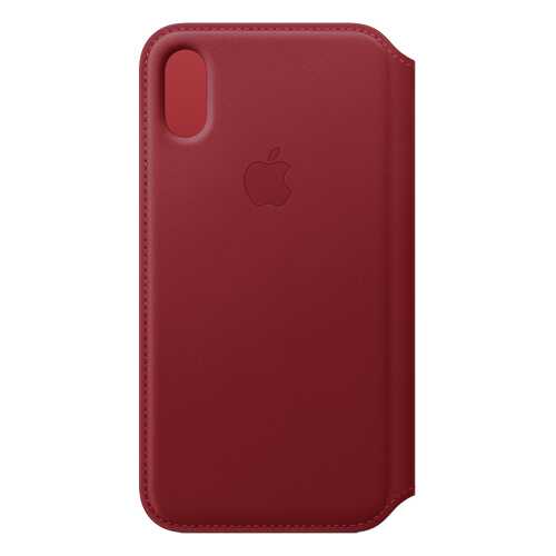 Кейс для iPhone Apple Folio XS кожаный красный MRWX2ZM/A в Триколор ТВ