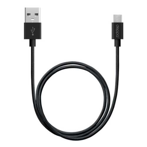 Дата-кабель USB - micro USB, алюминий/нейлон, 1,2м, черный, Deppa в Триколор ТВ