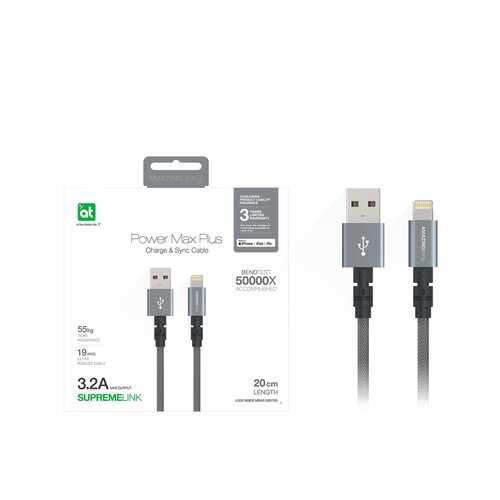 Кабель Amazingthing SupremeLink MFi Power Max Plus USB-iP Space Gray 0.2m 3.2A в Триколор ТВ