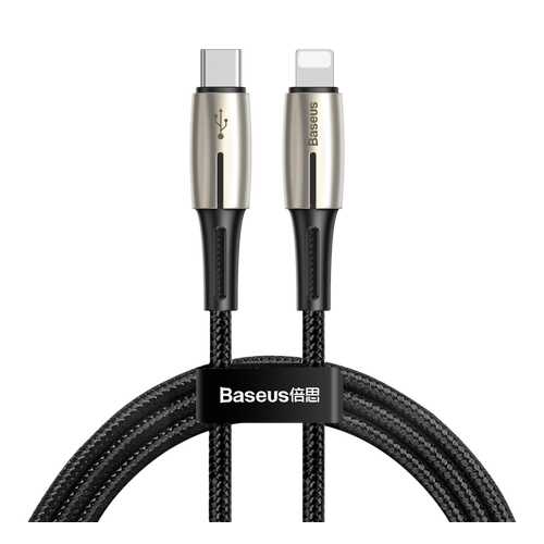 Кабель Baseus Waterdrop Data Cable Type-C-Lightning PD 18W 1,3 м Black/Grey (CATLRD-01) в Триколор ТВ