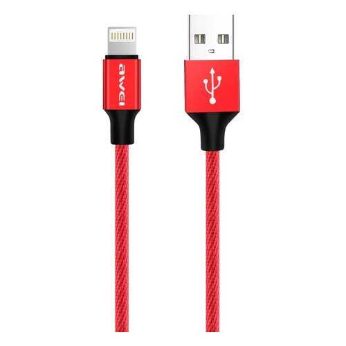 кабель lightning, 2A, 1м., металл/текстиль, красный, CL-60-RED, AWEI в Триколор ТВ