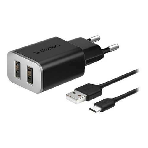 Deppa СЗУ2 2.4A+microUSB black в Триколор ТВ