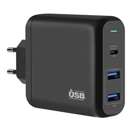 Сетевое зарядное устройство InterStep PD60W USB-C 2USB 24W Black в Триколор ТВ